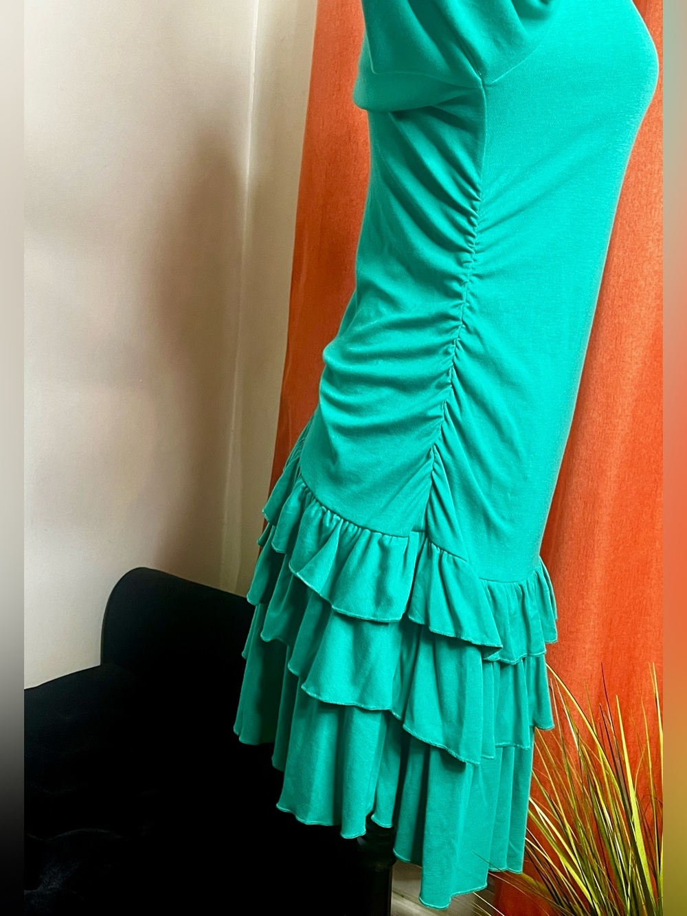 Free People Ruched Ruffle Mini Dress - Picture 3 of 4